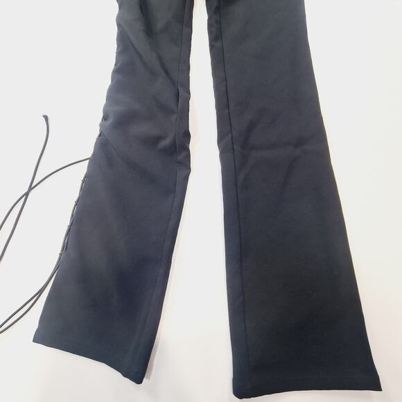 Michael Costello Black Lace-Up Jumpsuit - Picture 3 of 14